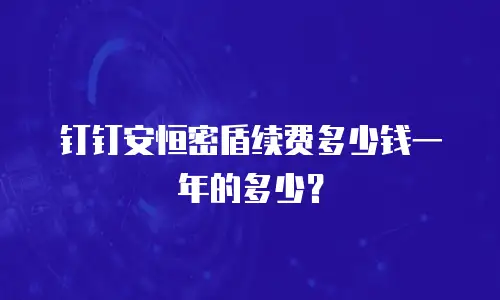 钉钉安恒密盾续费多少钱一年的多少？