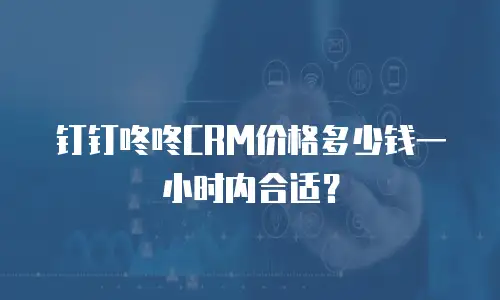 钉钉咚咚CRM价格多少钱一小时内合适？