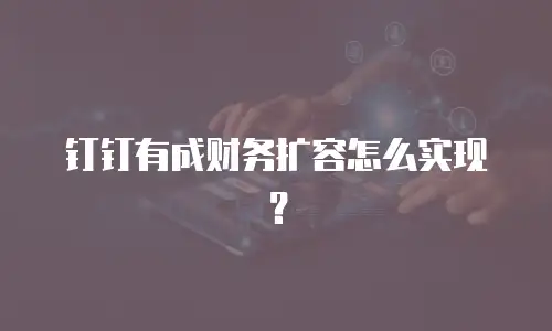 钉钉有成财务扩容怎么实现？