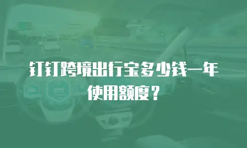 钉钉跨境出行宝多少钱一年使用额度？