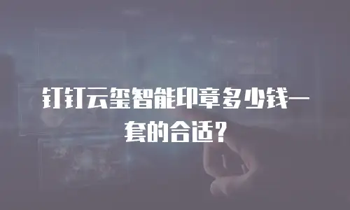 钉钉云玺智能印章多少钱一套的合适？