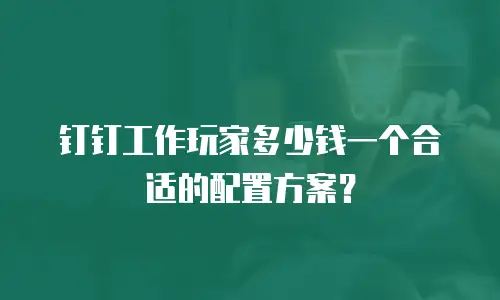 钉钉工作玩家多少钱一个合适的配置方案？