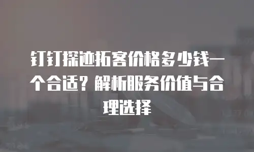 钉钉探迹拓客价格多少钱一个合适？解析服务价值与合理选择