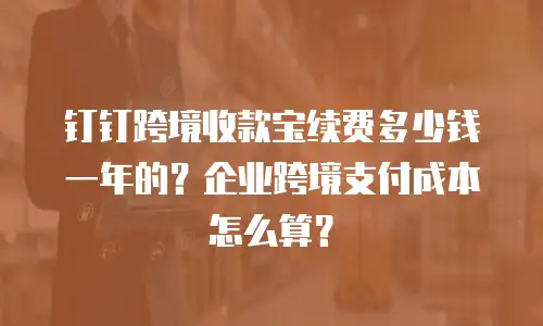 钉钉跨境收款宝续费多少钱一年的？企业跨境支付成本怎么算？