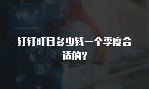 钉钉盯目多少钱一个季度合适的？