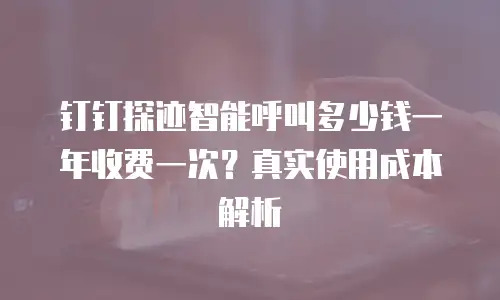 钉钉探迹智能呼叫多少钱一年收费一次？真实使用成本解析