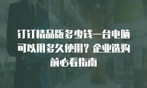 钉钉精品版多少钱一台电脑可以用多久使用？企业选购前必看指南