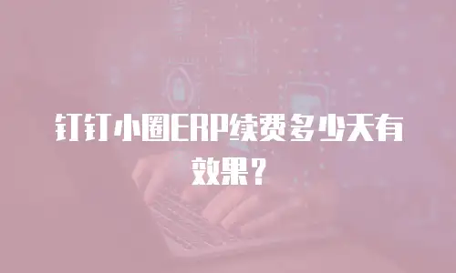 钉钉小圈ERP续费多少天有效果？