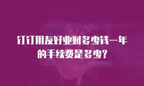 钉钉用友好业财多少钱一年的手续费是多少？