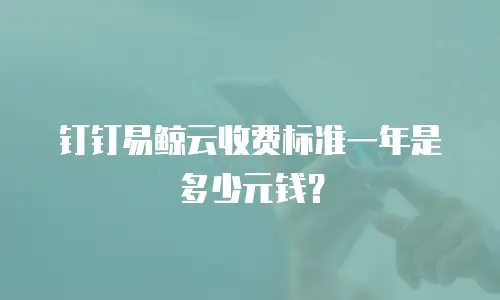钉钉易鲸云收费标准一年是多少元钱？