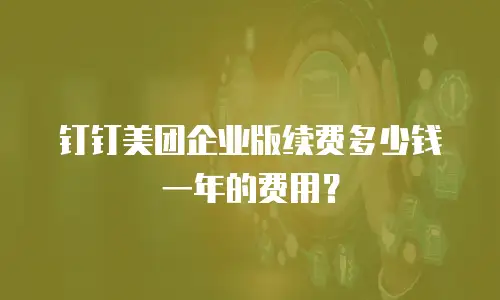 钉钉美团企业版续费多少钱一年的费用？