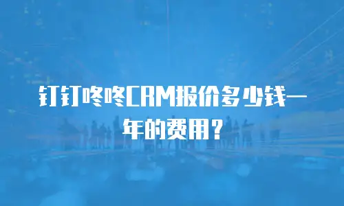 钉钉咚咚CRM报价多少钱一年的费用？