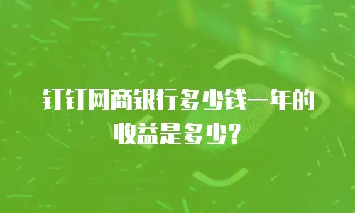 钉钉网商银行多少钱一年的收益是多少？