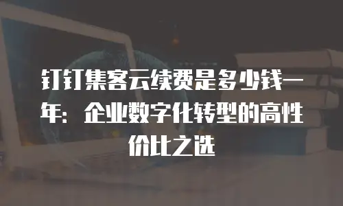 钉钉集客云续费是多少钱一年：企业数字化转型的高性价比之选