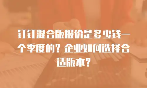 钉钉混合版报价是多少钱一个季度的？企业如何选择合适版本？
