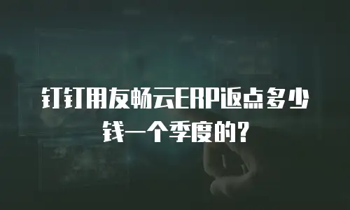 钉钉用友畅云ERP返点多少钱一个季度的？