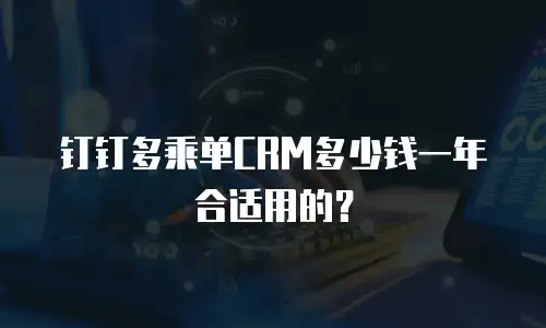 钉钉多乘单CRM多少钱一年合适用的？