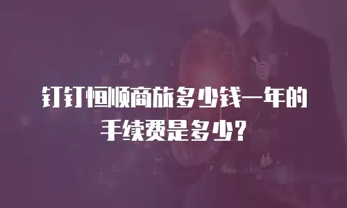 钉钉恒顺商旅多少钱一年的手续费是多少？