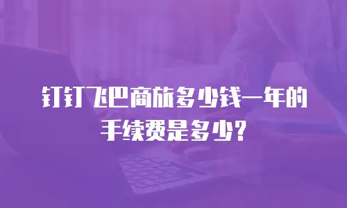 钉钉飞巴商旅多少钱一年的手续费是多少？