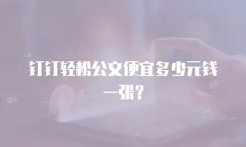 钉钉轻松公文便宜多少元钱一张？
