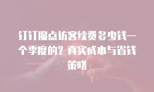 钉钉魔点访客续费多少钱一个季度的？真实成本与省钱策略