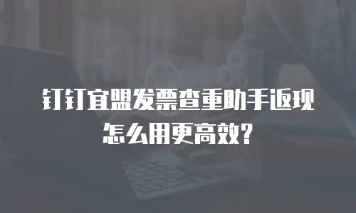 钉钉宜盟发票查重助手返现怎么用更高效？
