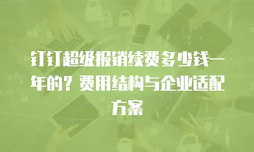 钉钉超级报销续费多少钱一年的？费用结构与企业适配方案