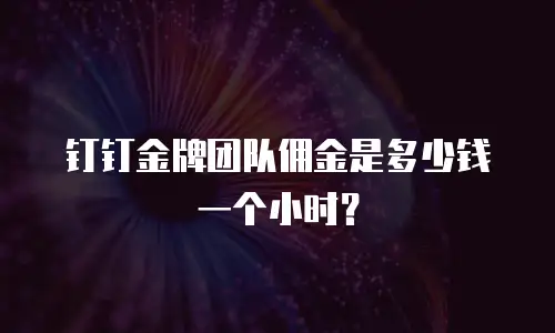 钉钉金牌团队佣金是多少钱一个小时？