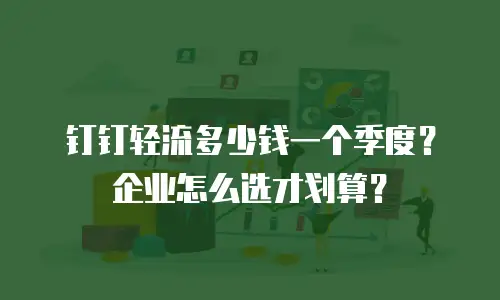钉钉轻流多少钱一个季度？企业怎么选才划算？