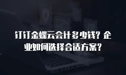 钉钉金蝶云会计多少钱？企业如何选择合适方案？