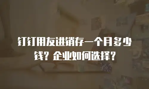 钉钉用友进销存一个月多少钱？企业如何选择？
