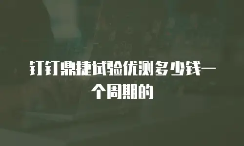 钉钉鼎捷试验优测多少钱一个周期的