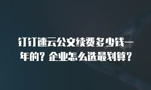 钉钉速云公文续费多少钱一年的？企业怎么选最划算？