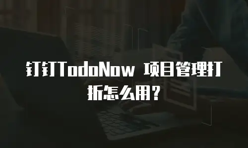 钉钉TodoNow 项目管理打折怎么用？