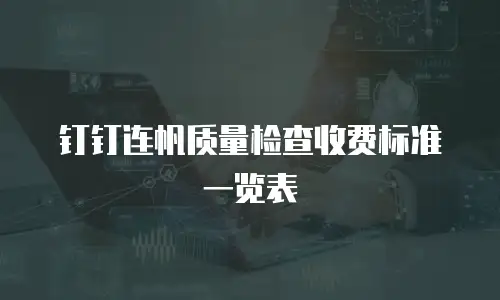 钉钉连帆质量检查收费标准一览表