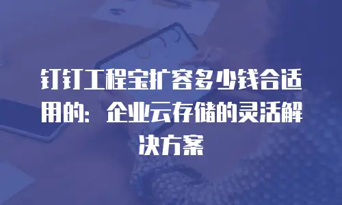 钉钉工程宝扩容多少钱合适用的：企业云存储的灵活解决方案