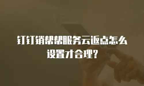钉钉销帮帮服务云返点怎么设置才合理？