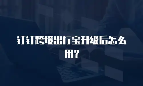 钉钉跨境出行宝升级后怎么用？