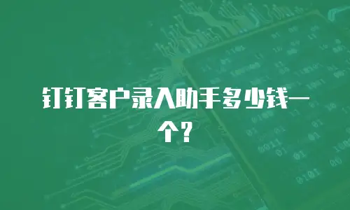 钉钉客户录入助手多少钱一个？
