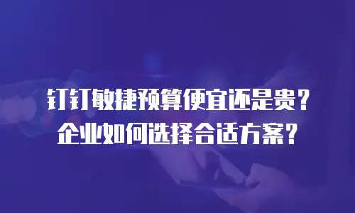 钉钉敏捷预算便宜还是贵？企业如何选择合适方案？