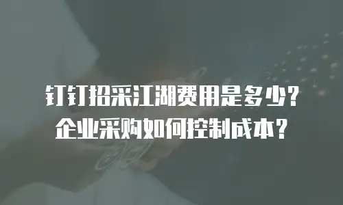 钉钉招采江湖费用是多少？企业采购如何控制成本？