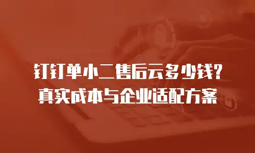 钉钉单小二售后云多少钱？真实成本与企业适配方案