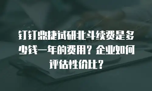 钉钉鼎捷试研北斗续费是多少钱一年的费用？企业如何评估性价比？