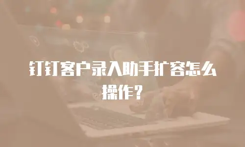 钉钉客户录入助手扩容怎么操作？