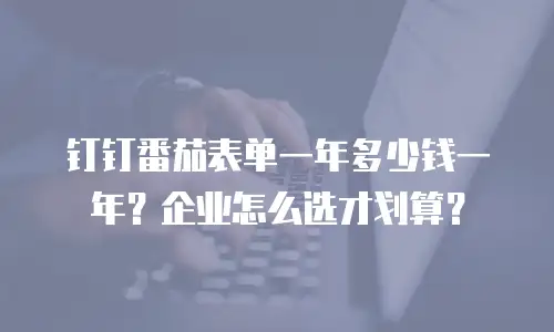 钉钉番茄表单一年多少钱一年？企业怎么选才划算？