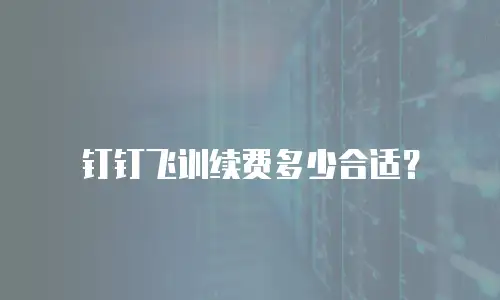 钉钉飞训续费多少合适？