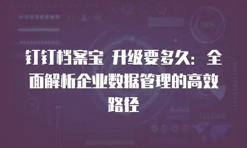 钉钉档案宝 升级要多久：全面解析企业数据管理的高效路径