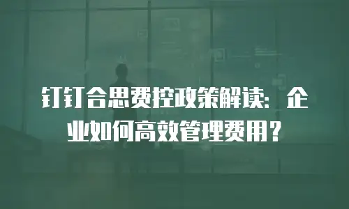 钉钉合思费控政策解读：企业如何高效管理费用？