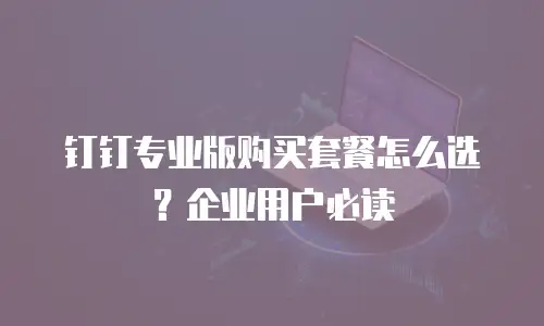 钉钉专业版购买套餐怎么选？企业用户必读