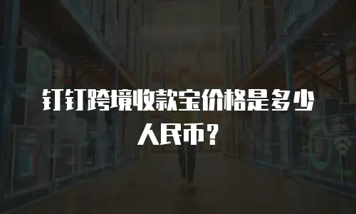 钉钉跨境收款宝价格是多少人民币？